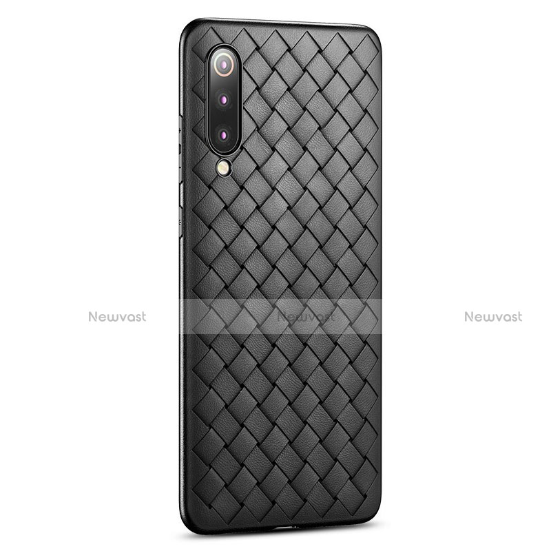 Soft Silicone Gel Leather Snap On Case Cover for Xiaomi Mi 9 Black