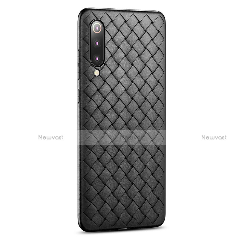 Soft Silicone Gel Leather Snap On Case Cover for Xiaomi Mi 9 Lite Black