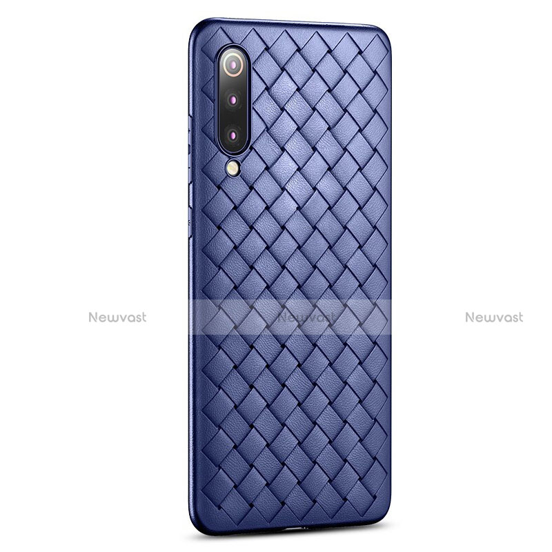 Soft Silicone Gel Leather Snap On Case Cover for Xiaomi Mi 9 Lite Blue
