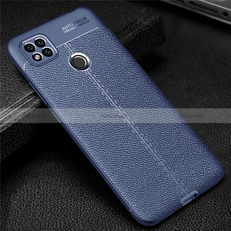 Soft Silicone Gel Leather Snap On Case Cover for Xiaomi POCO C31 Blue