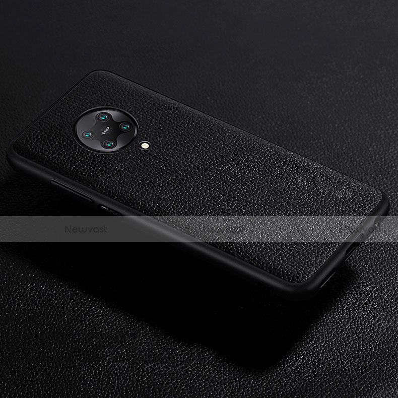 Soft Silicone Gel Leather Snap On Case Cover for Xiaomi Poco F2 Pro Black
