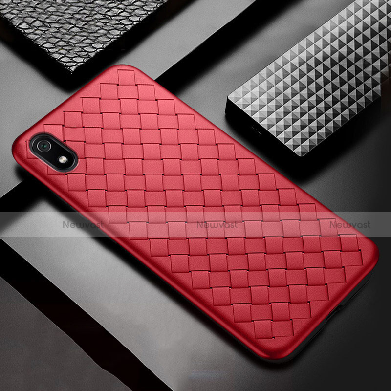 Soft Silicone Gel Leather Snap On Case Cover for Xiaomi Redmi 7A Red