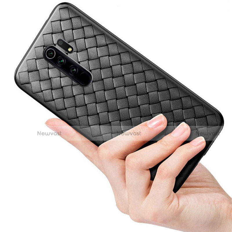 Soft Silicone Gel Leather Snap On Case Cover for Xiaomi Redmi 9 Prime India