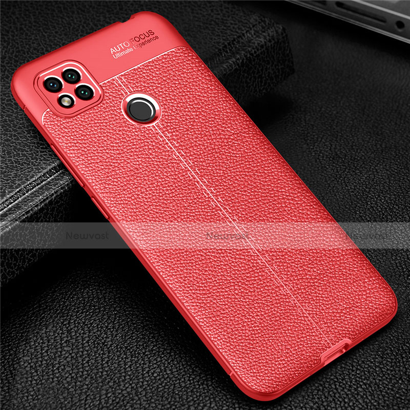 Soft Silicone Gel Leather Snap On Case Cover for Xiaomi Redmi 9C NFC Red