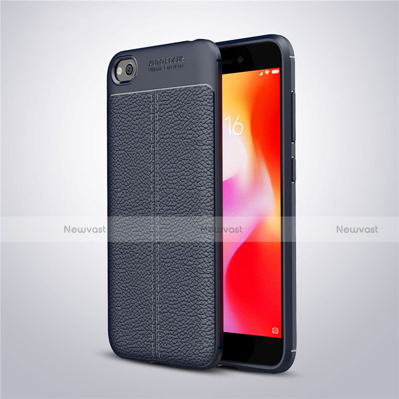 Soft Silicone Gel Leather Snap On Case Cover for Xiaomi Redmi Go Blue