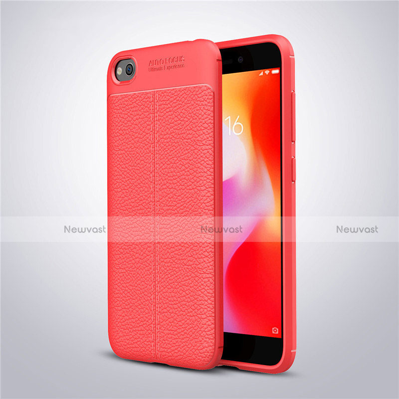 Soft Silicone Gel Leather Snap On Case Cover for Xiaomi Redmi Go Red