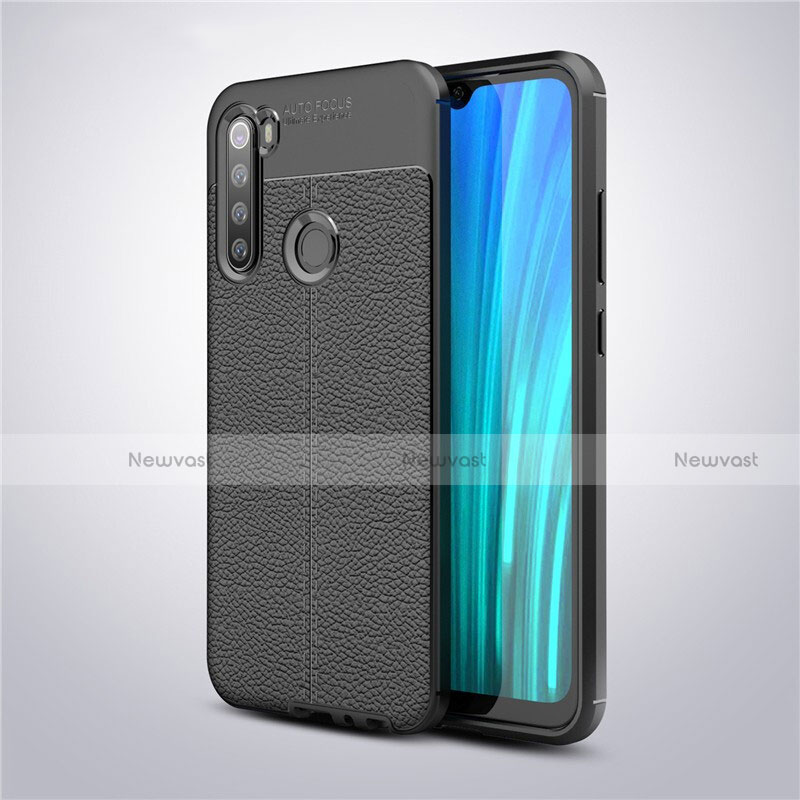 Soft Silicone Gel Leather Snap On Case Cover for Xiaomi Redmi Note 8 (2021) Black