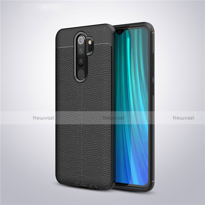 Soft Silicone Gel Leather Snap On Case Cover for Xiaomi Redmi Note 8 Pro Black