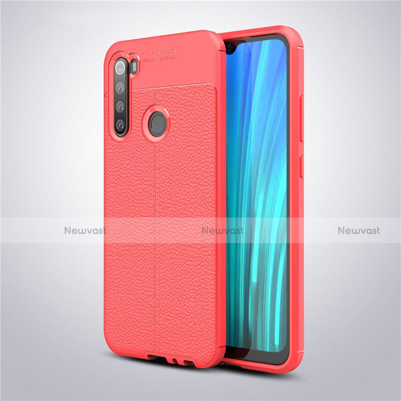Soft Silicone Gel Leather Snap On Case Cover for Xiaomi Redmi Note 8 Red