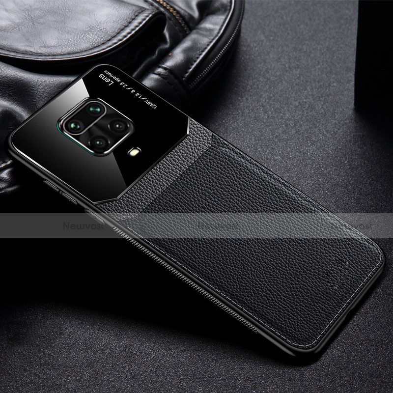 Soft Silicone Gel Leather Snap On Case Cover for Xiaomi Redmi Note 9 Pro Black
