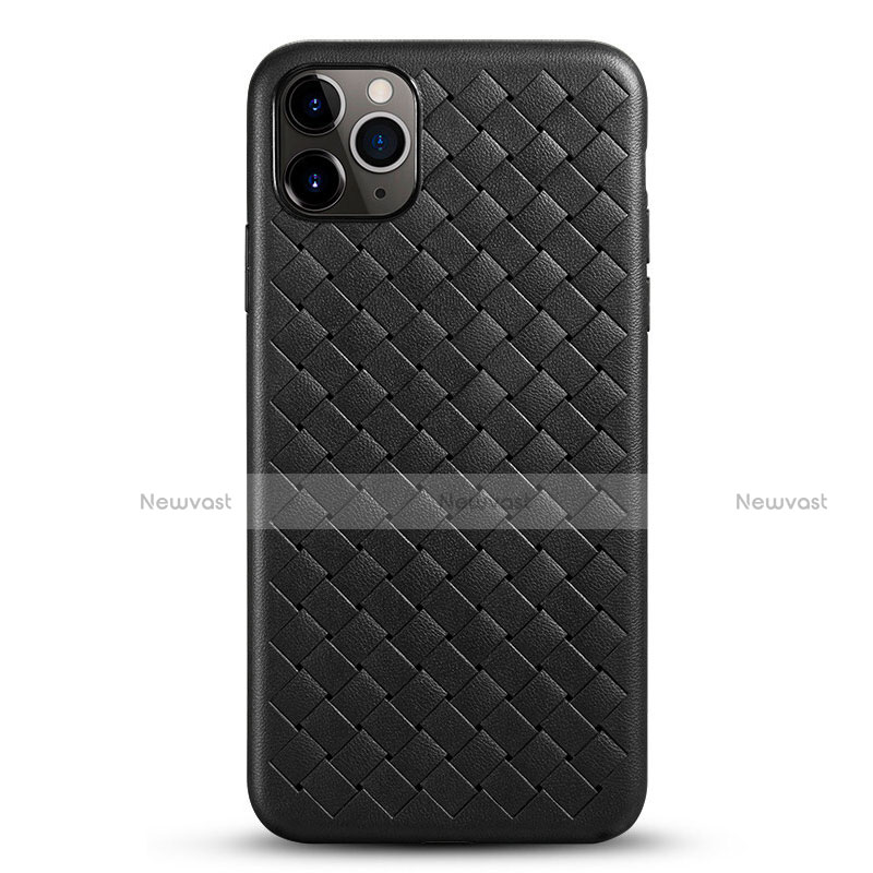 Soft Silicone Gel Leather Snap On Case Cover G01 for Apple iPhone 11 Pro Max Black