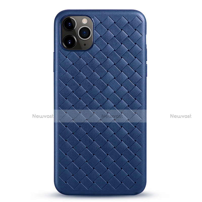 Soft Silicone Gel Leather Snap On Case Cover G01 for Apple iPhone 11 Pro Max Blue