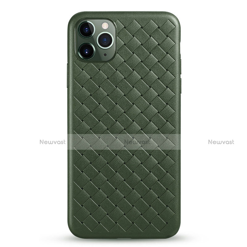Soft Silicone Gel Leather Snap On Case Cover G01 for Apple iPhone 11 Pro Max Green