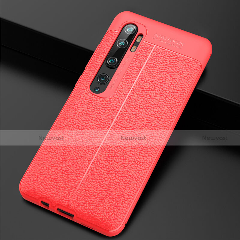Soft Silicone Gel Leather Snap On Case Cover H01 for Xiaomi Mi Note 10 Pro Red