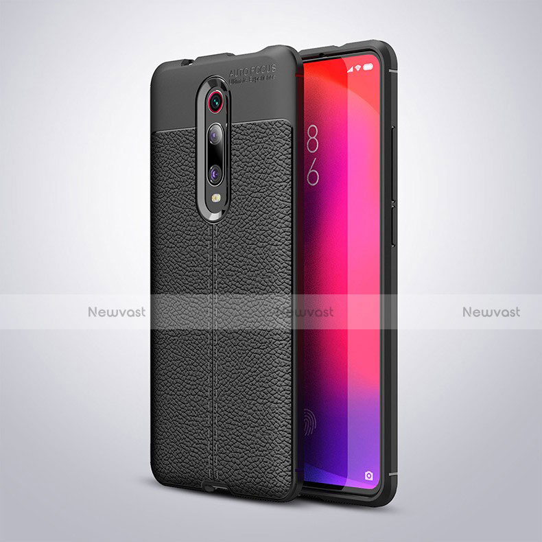 Soft Silicone Gel Leather Snap On Case Cover H01 for Xiaomi Redmi K20 Black