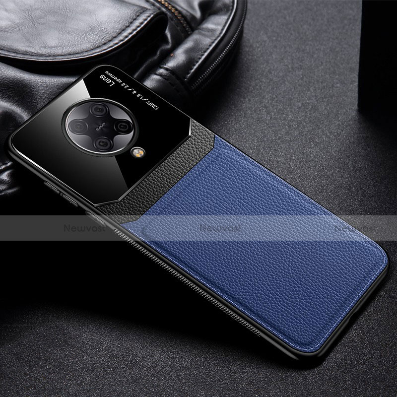 Soft Silicone Gel Leather Snap On Case Cover H01 for Xiaomi Redmi K30 Pro Zoom Blue