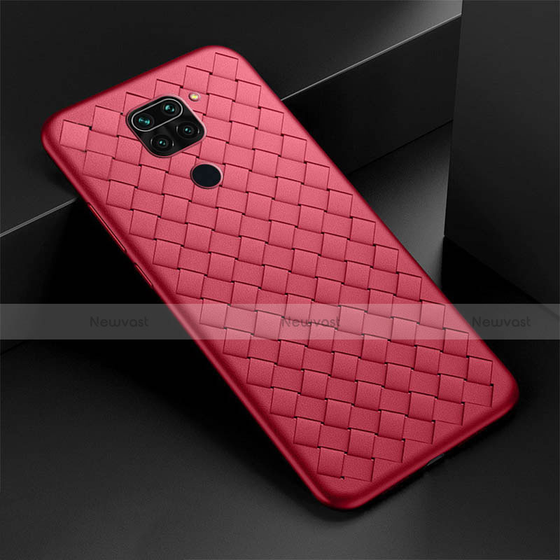 Soft Silicone Gel Leather Snap On Case Cover H01 for Xiaomi Redmi Note 9 Red