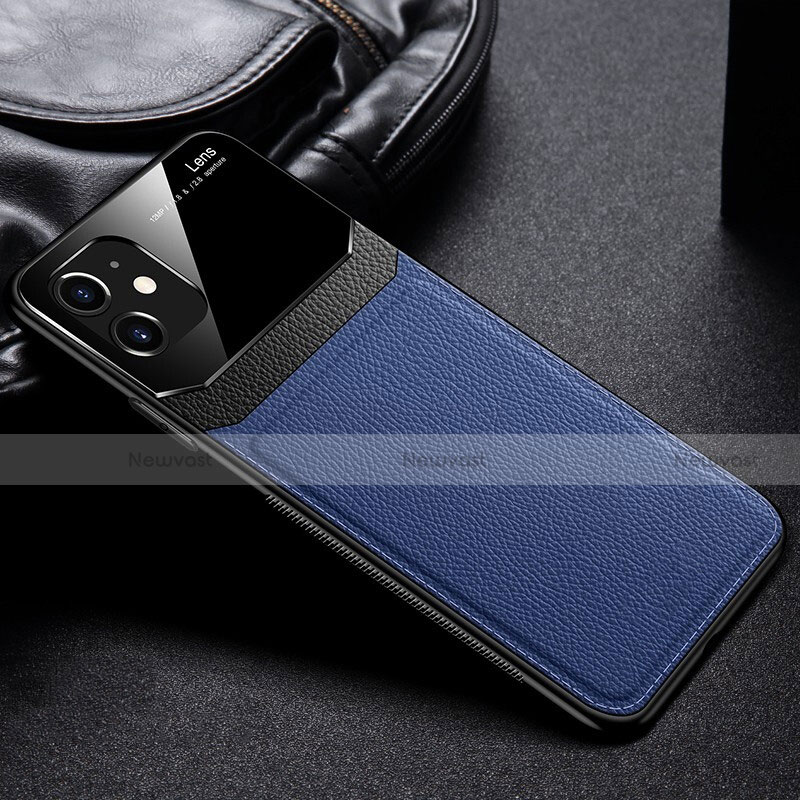 Soft Silicone Gel Leather Snap On Case Cover H02 for Apple iPhone 11 Blue