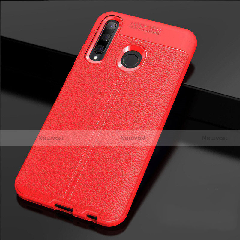 Soft Silicone Gel Leather Snap On Case Cover H02 for Huawei Honor 20 Lite Red