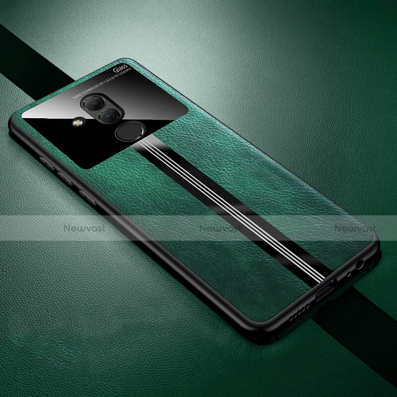 Soft Silicone Gel Leather Snap On Case Cover H02 for Huawei Mate 20 Lite Green