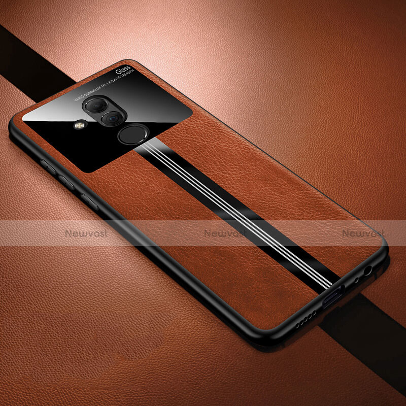 Soft Silicone Gel Leather Snap On Case Cover H02 for Huawei Mate 20 Lite Orange
