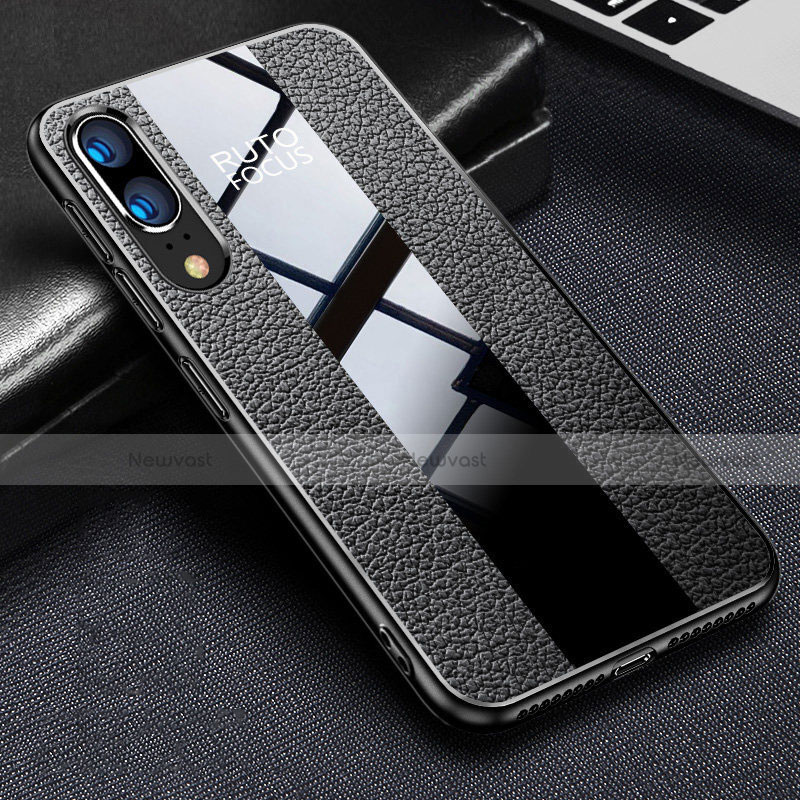 Soft Silicone Gel Leather Snap On Case Cover H02 for Huawei P20