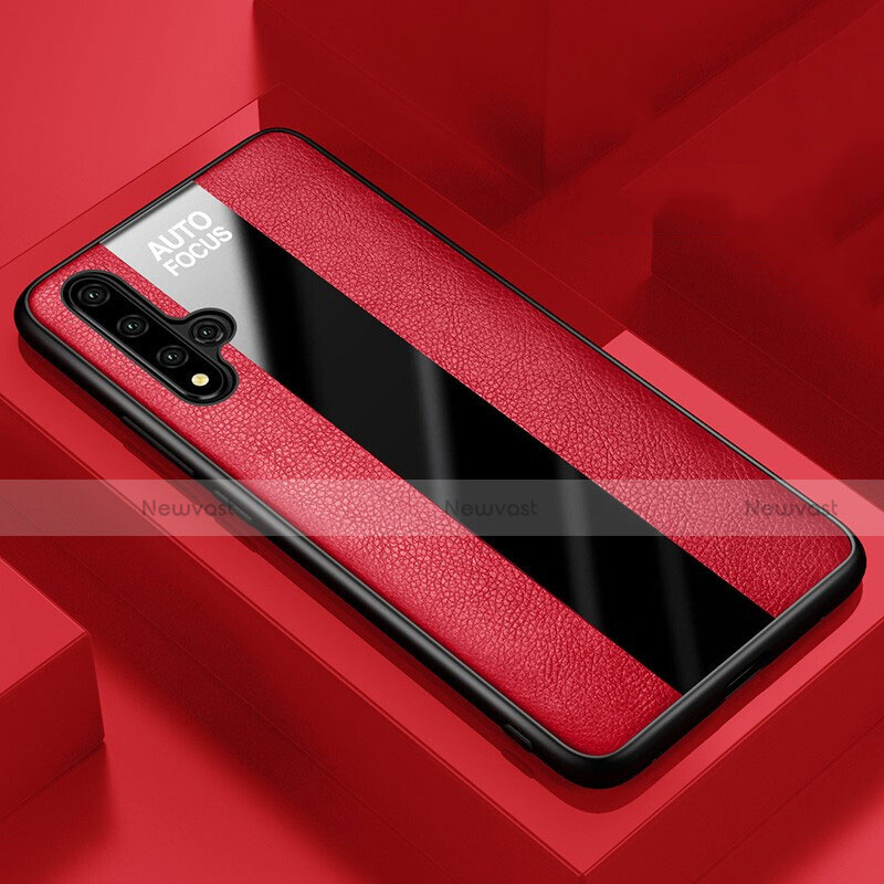 Soft Silicone Gel Leather Snap On Case Cover H03 for Huawei Honor 20 Red