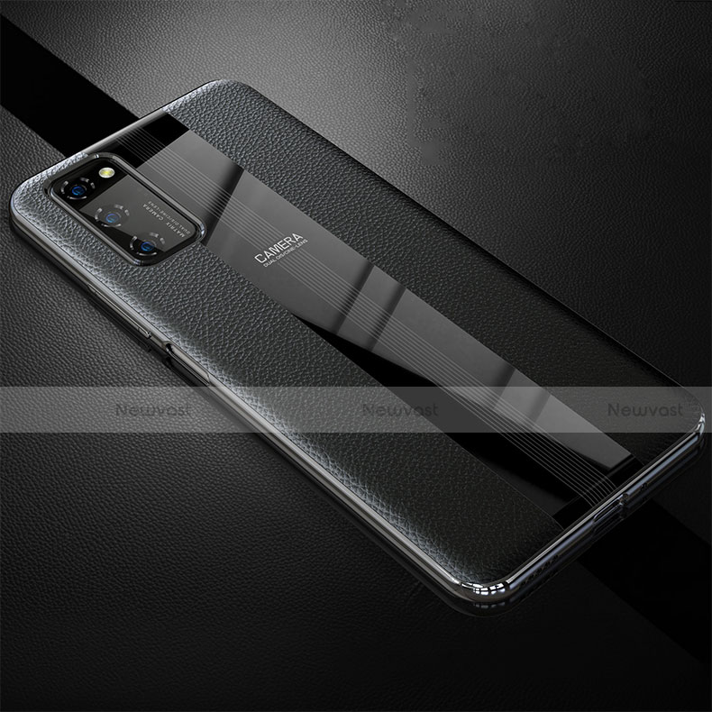 Soft Silicone Gel Leather Snap On Case Cover H03 for Huawei Honor View 30 5G Black