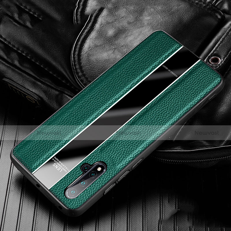 Soft Silicone Gel Leather Snap On Case Cover H03 for Huawei Nova 5 Pro Green