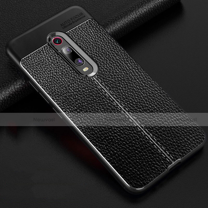 Soft Silicone Gel Leather Snap On Case Cover H03 for Xiaomi Mi 9T Pro Black