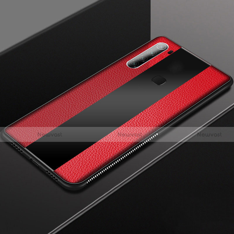 Soft Silicone Gel Leather Snap On Case Cover H03 for Xiaomi Redmi Note 8 (2021) Red