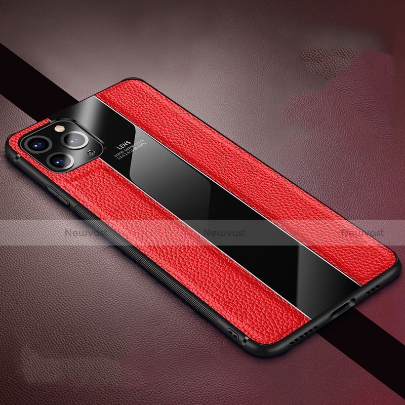 Soft Silicone Gel Leather Snap On Case Cover H04 for Apple iPhone 11 Pro Red