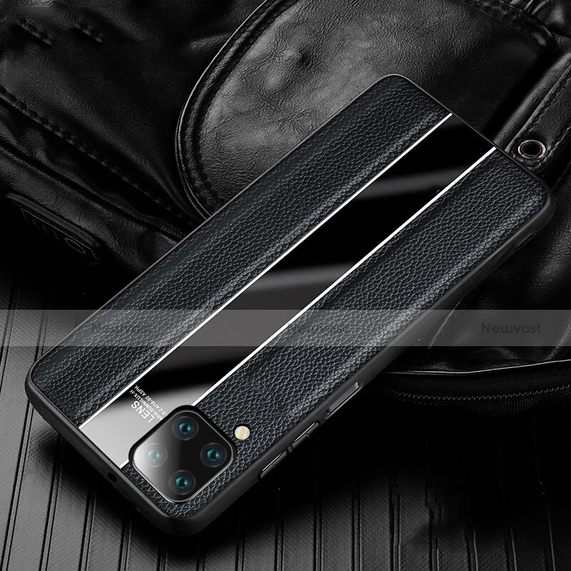 Soft Silicone Gel Leather Snap On Case Cover H04 for Huawei P40 Lite Black