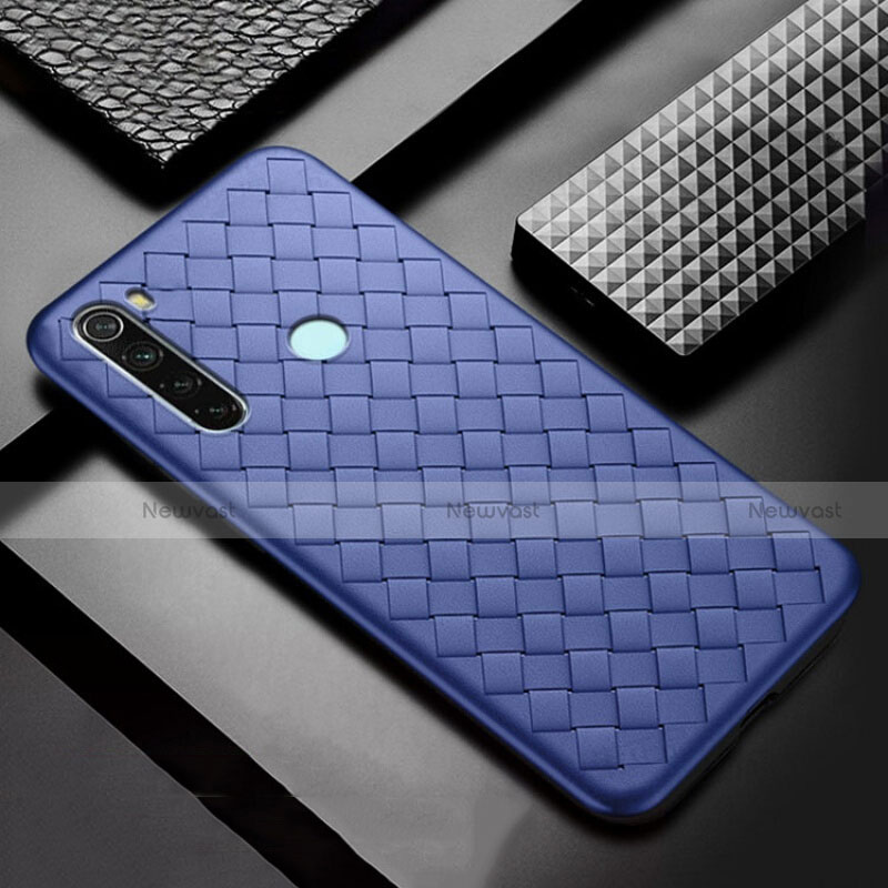 Soft Silicone Gel Leather Snap On Case Cover H04 for Xiaomi Redmi Note 8 (2021) Blue