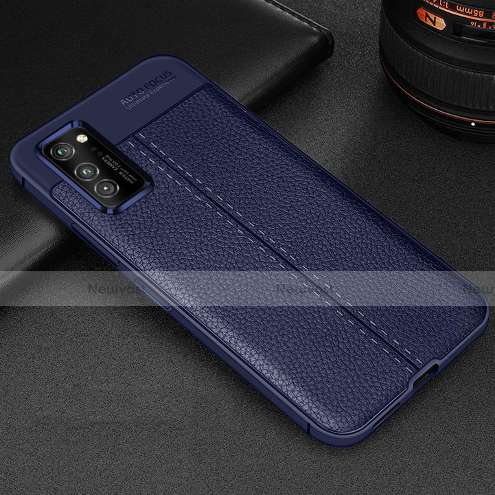 Soft Silicone Gel Leather Snap On Case Cover H05 for Huawei Honor V30 Pro 5G Blue