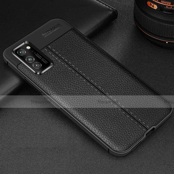 Soft Silicone Gel Leather Snap On Case Cover H05 for Huawei Honor View 30 Pro 5G Black