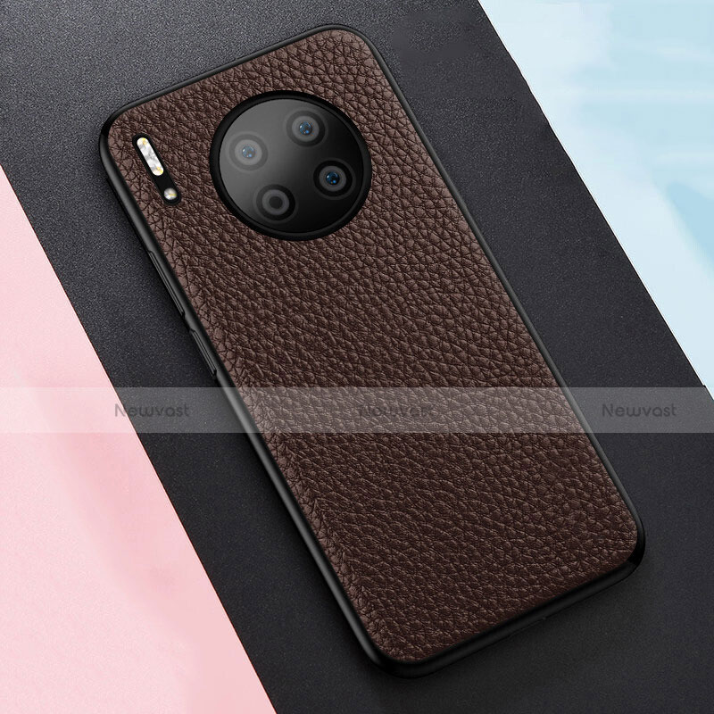 Soft Silicone Gel Leather Snap On Case Cover H05 for Huawei Mate 30 Pro Brown