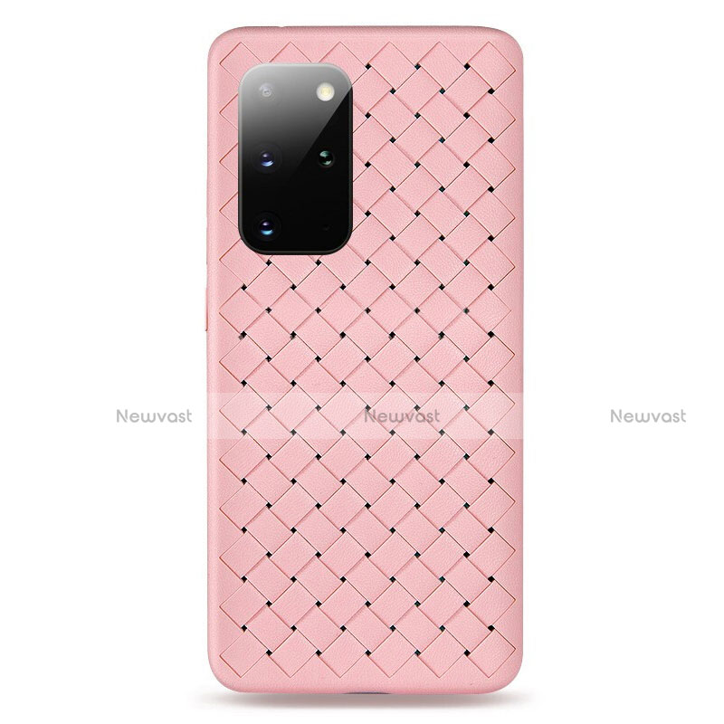 Soft Silicone Gel Leather Snap On Case Cover H05 for Samsung Galaxy S20 Plus 5G Pink