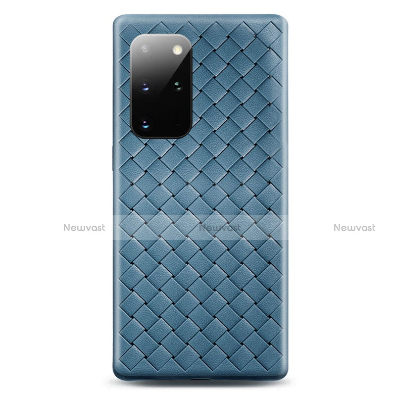 Soft Silicone Gel Leather Snap On Case Cover H05 for Samsung Galaxy S20 Plus 5G Sky Blue