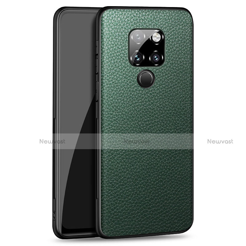 Soft Silicone Gel Leather Snap On Case Cover H06 for Huawei Mate 20 Green