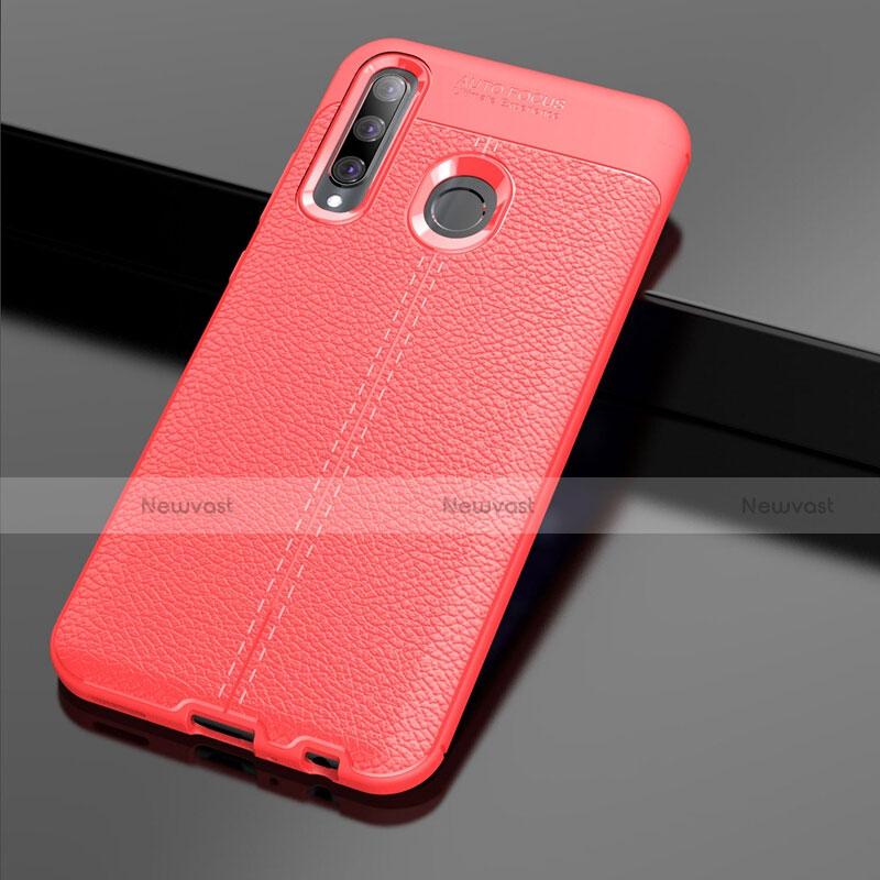 Soft Silicone Gel Leather Snap On Case Cover S01 for Huawei Enjoy 9s Red