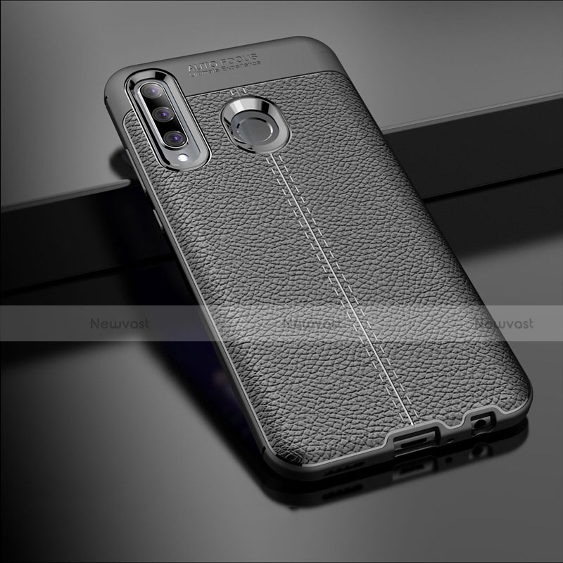 Soft Silicone Gel Leather Snap On Case Cover S01 for Huawei Honor 20 Lite Black