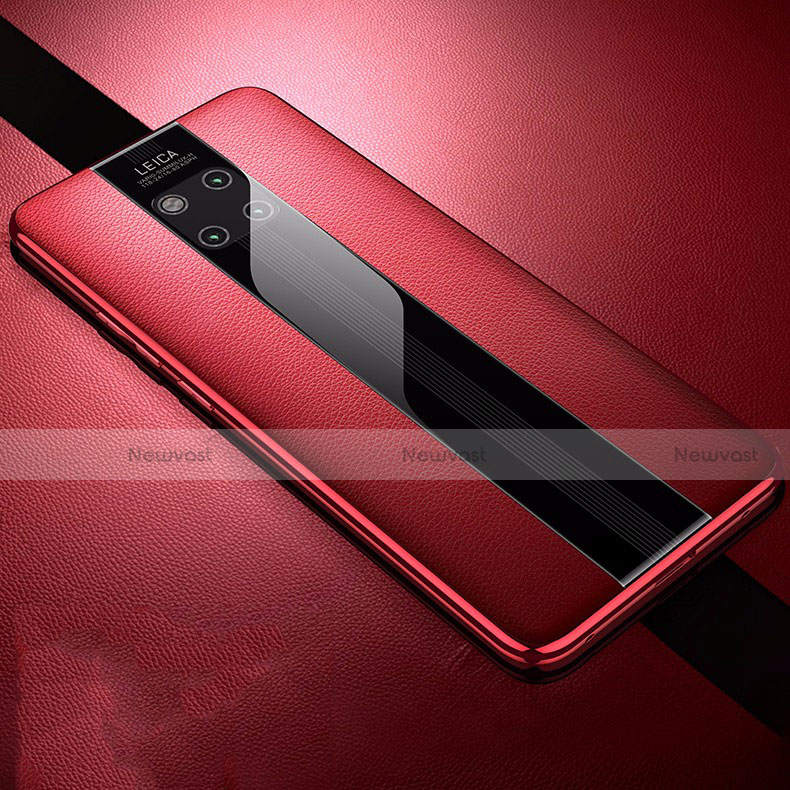 Soft Silicone Gel Leather Snap On Case Cover S01 for Huawei Mate 20 Pro Red