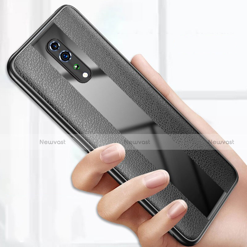 Soft Silicone Gel Leather Snap On Case Cover S01 for Oppo Reno Z Black