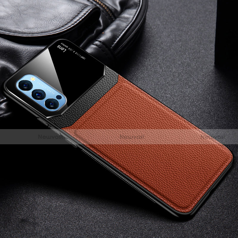 Soft Silicone Gel Leather Snap On Case Cover S01 for Oppo Reno4 5G
