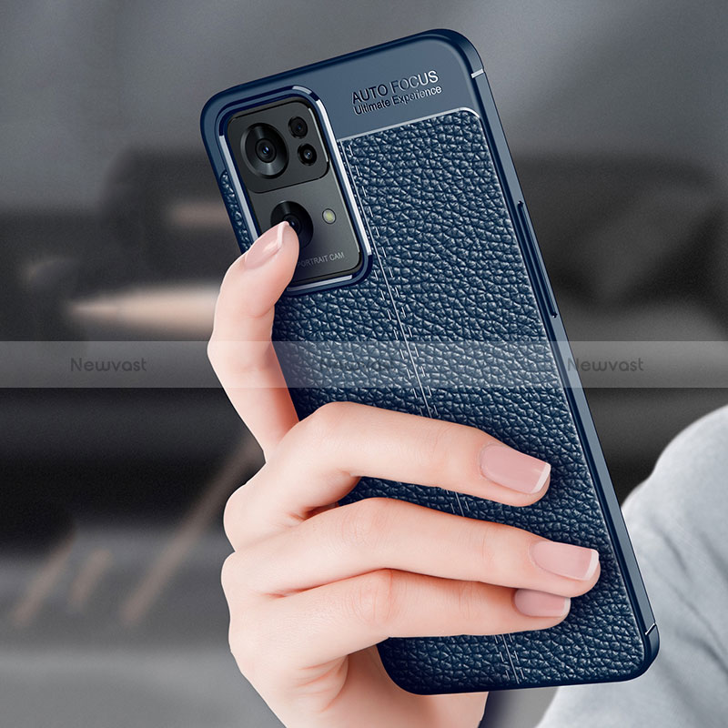 Soft Silicone Gel Leather Snap On Case Cover S01 for Oppo Reno7 Pro 5G