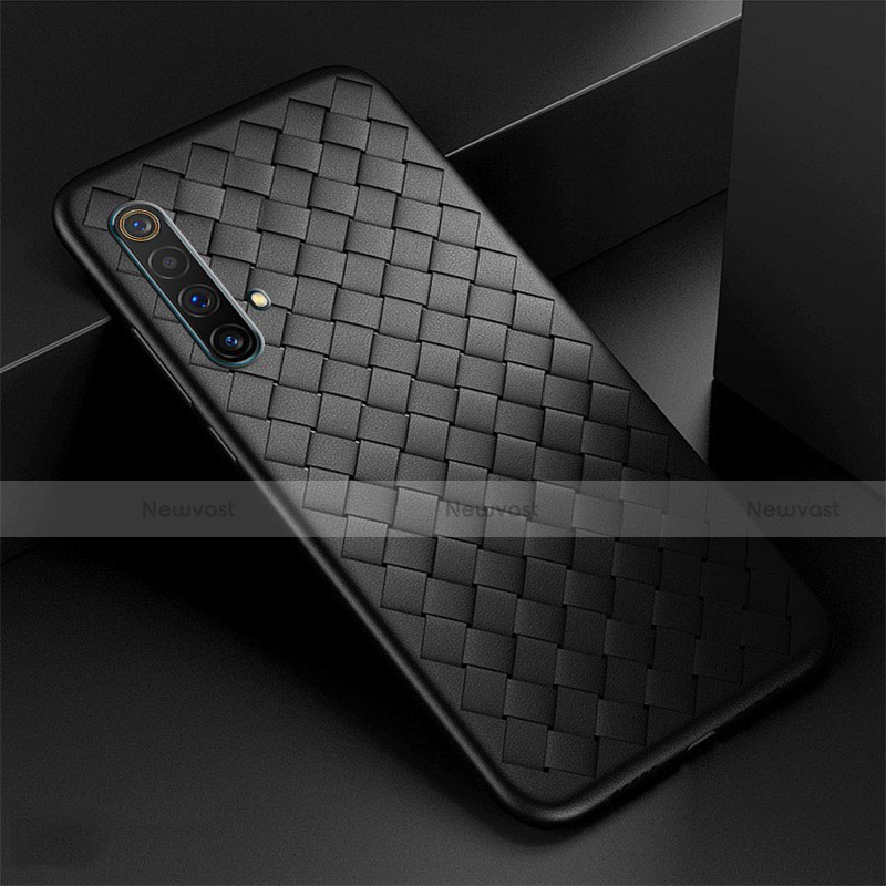 Soft Silicone Gel Leather Snap On Case Cover S01 for Realme X3 SuperZoom Black