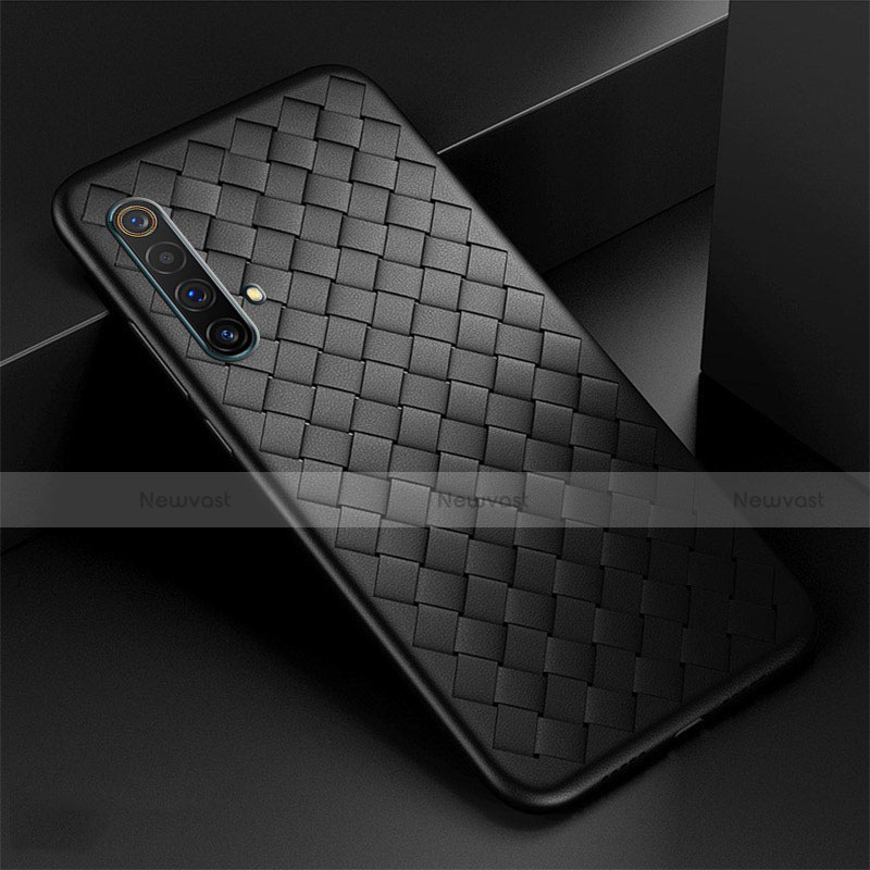 Soft Silicone Gel Leather Snap On Case Cover S01 for Realme X50 5G Black