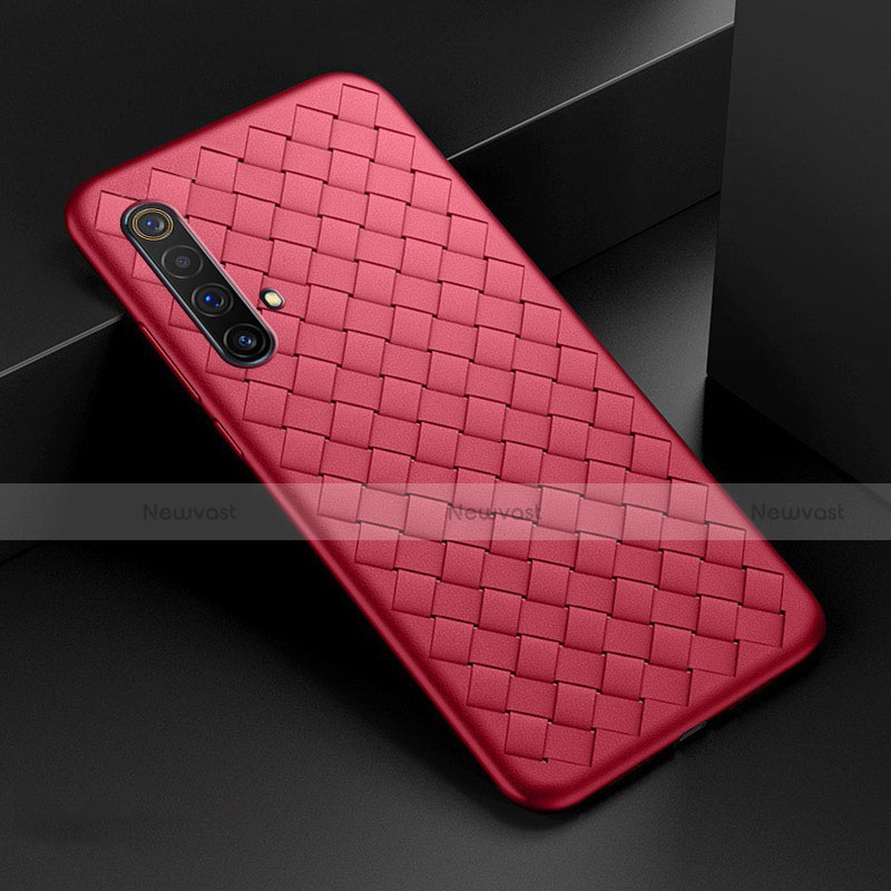 Soft Silicone Gel Leather Snap On Case Cover S01 for Realme X50 5G Red