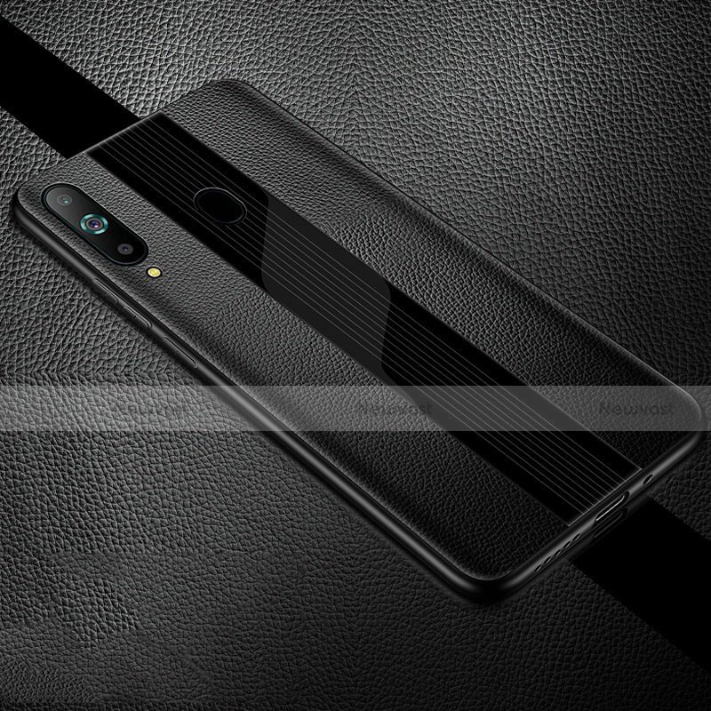 Soft Silicone Gel Leather Snap On Case Cover S01 for Samsung Galaxy A8s SM-G8870 Black